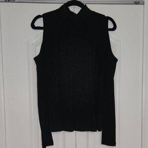 DKNY Black Sleeveless Mock Neck Top